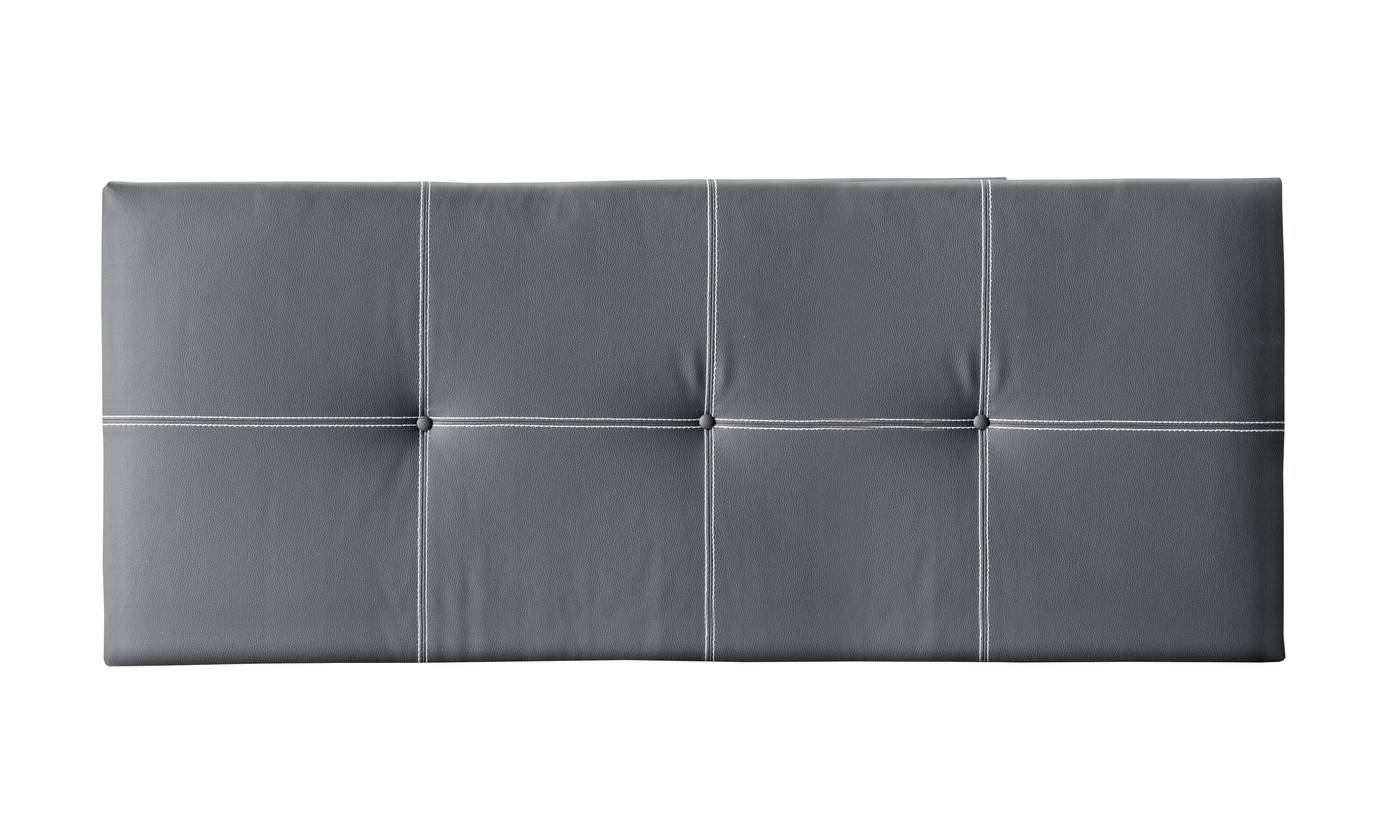 Cabezal cama matrimonio, tapizado de polipiel color gris ceniza